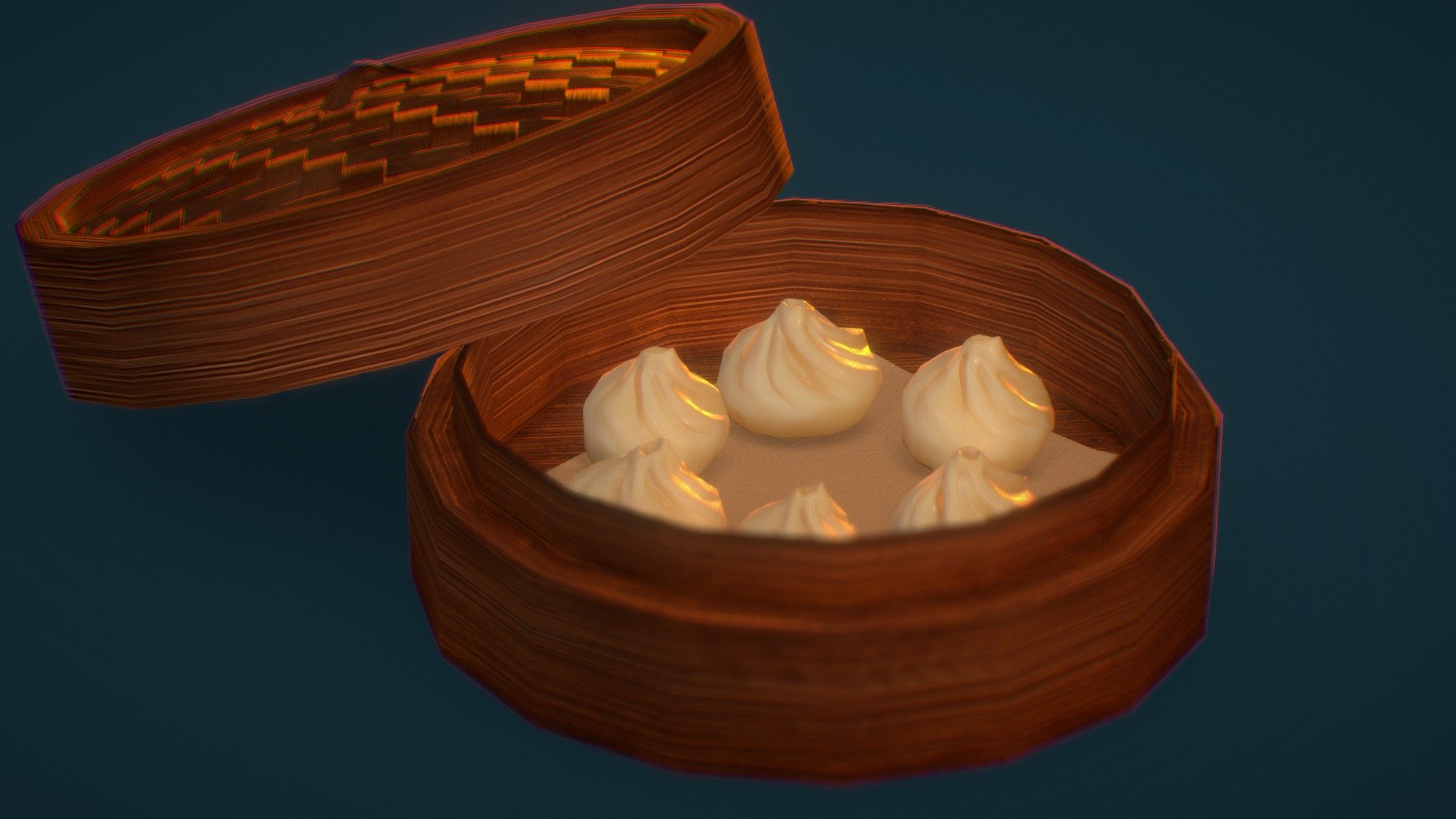 Small fun test to try different things in materials and rendering :) - Dimsum Dumplings - 3D model by Sam Baqvel (@Sambqvl) 3d model