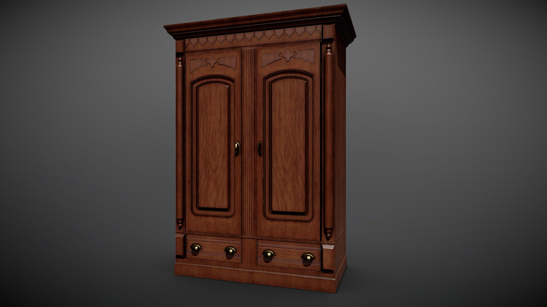 Victorian Wardrobe, model consists of 1 material (base color, normal, roughness, metallic) - Victorian Wardrobe - Buy Royalty Free 3D model by Tomislav Tomljenović (@Tomislav_Tomljenovic) 3d model