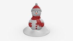 Snowman 02 snowman, winter, white, happy, ice, snow, new, christmas, holiday, merry, snowball, celebration, character, 3d, pbr, man