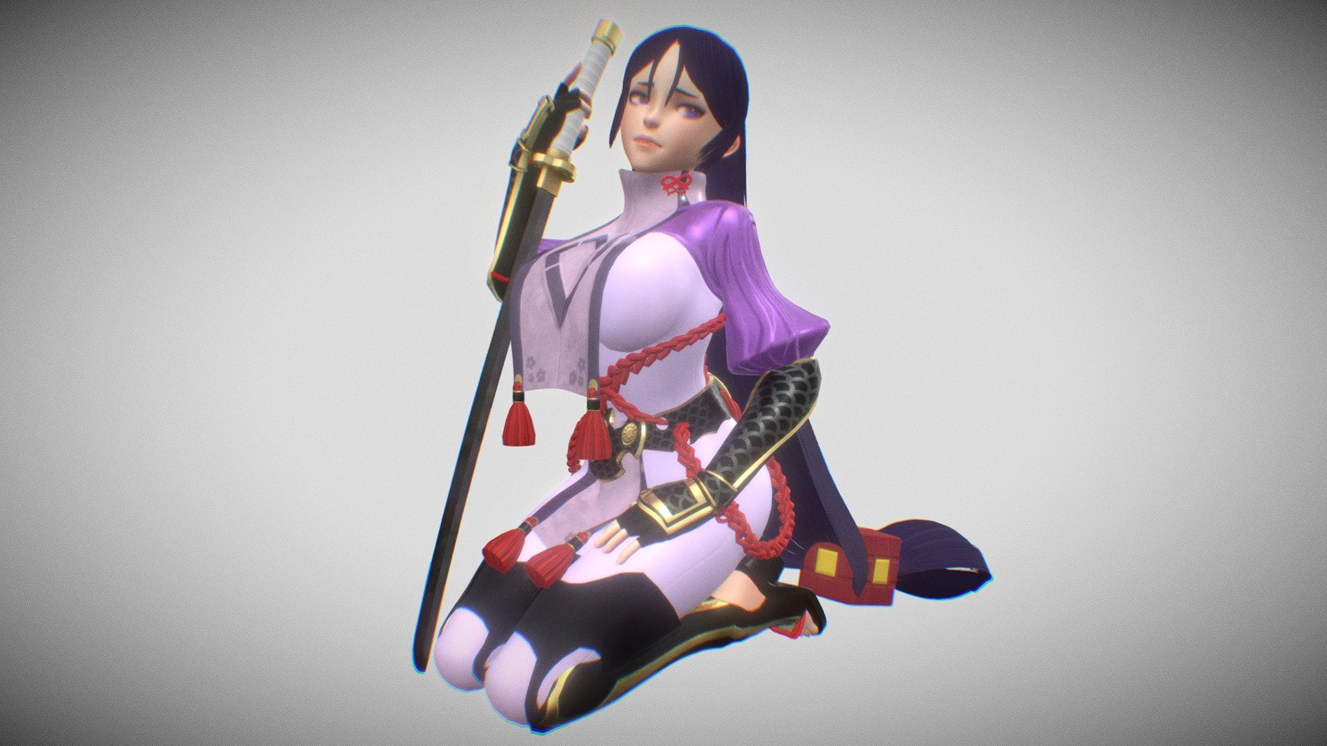 Minamoto no Raikou from Fate Grand/Order made with Blender and Substance 3D Painter 3d model