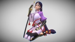 Minamoto no Raikou animegirl, fategrandorder, raikou, minamoto, game, blender, blender3d, fate