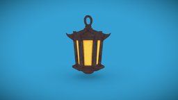 Free Cartoon Lanter lamp, lantern, blender, art, lowpoly, light