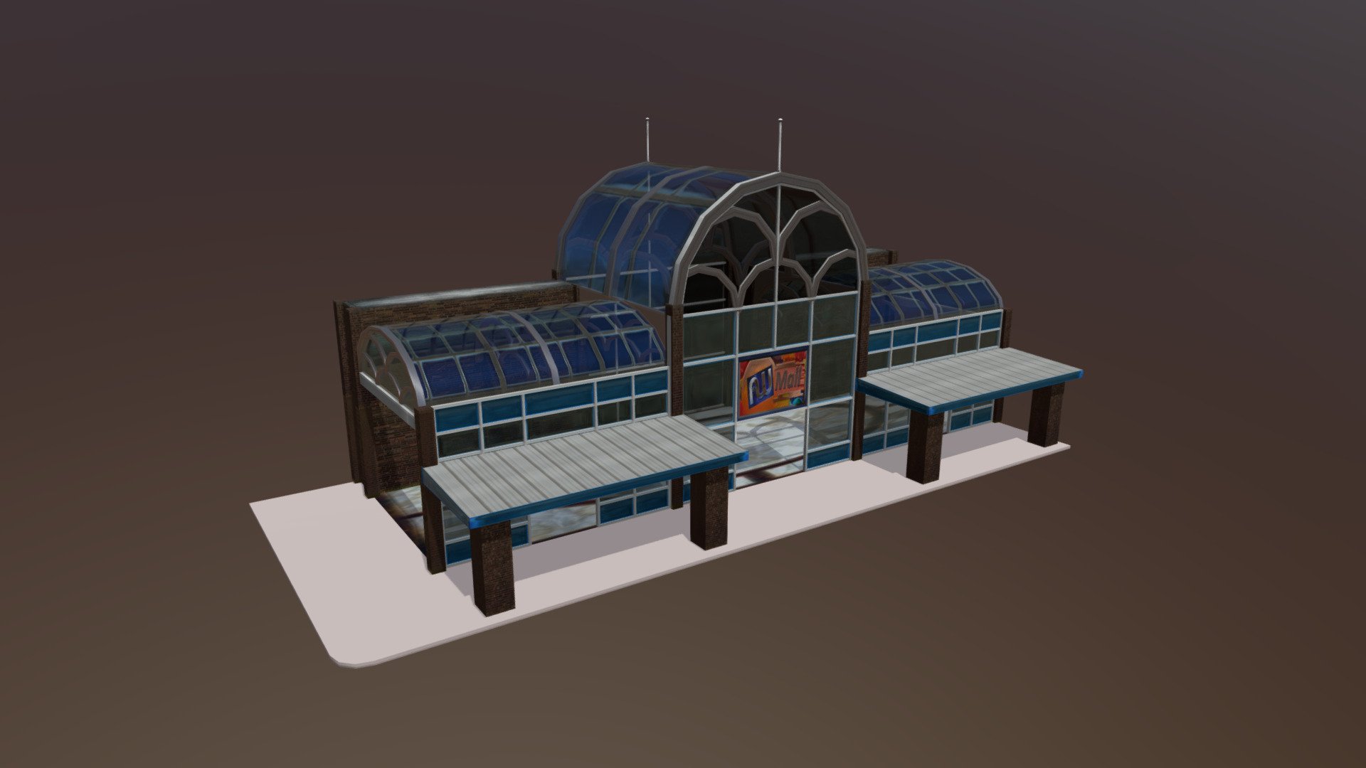 A current developement model for a strucrture for the new entry Gate in the Activeworlds 3D Interactive Environment 3d model