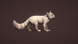 Gullbone cat, 3dcoat, retopology, feline, character, handpainted, design, zbrush