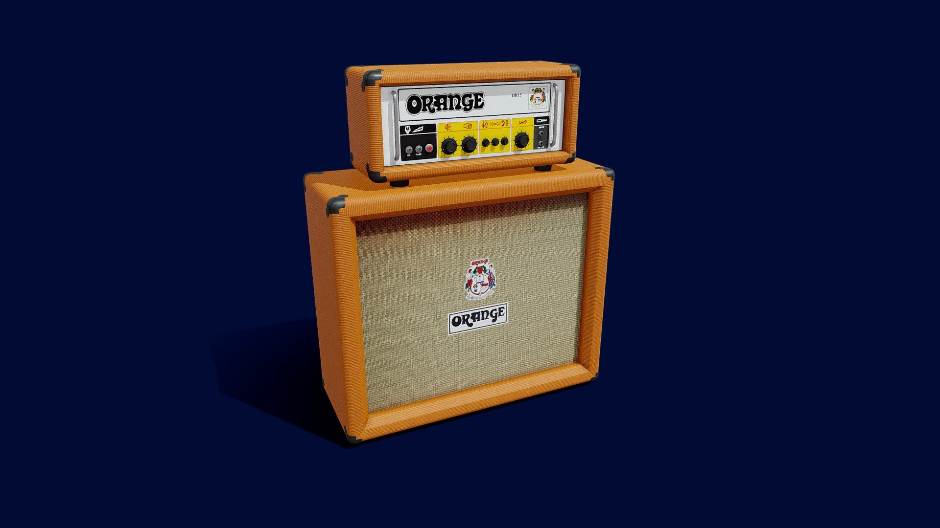Orange Guitar Amp Modeled in Lightwave 3d 2015 - Orange Guitar Amp - Buy Royalty Free 3D model by doncha_magoso 3d model