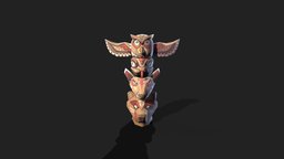 Low-Poly Fantasy Totem ancient, toy, monument, animals, totem, pack, emblem, props, statue, head, sacred, pole, emu, handpainted, low-poly, cartoon, asset, lowpoly, hand-painted, low, fantasy, dark, environment, doodem