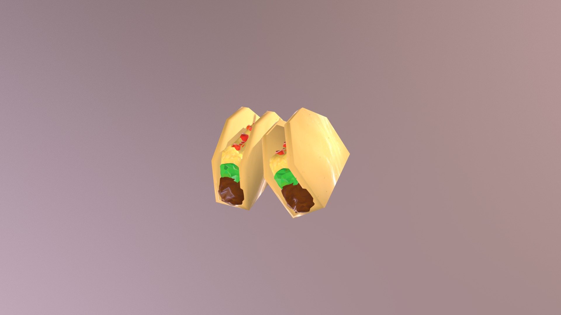 Two tacos because who only eats 1 taco? The models were made in Blender and the textures were done in Photoshop 3d model