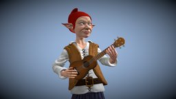Gnome musician gnome, hobbit, charactermodel, fantasycharacter, stylizedcharacter