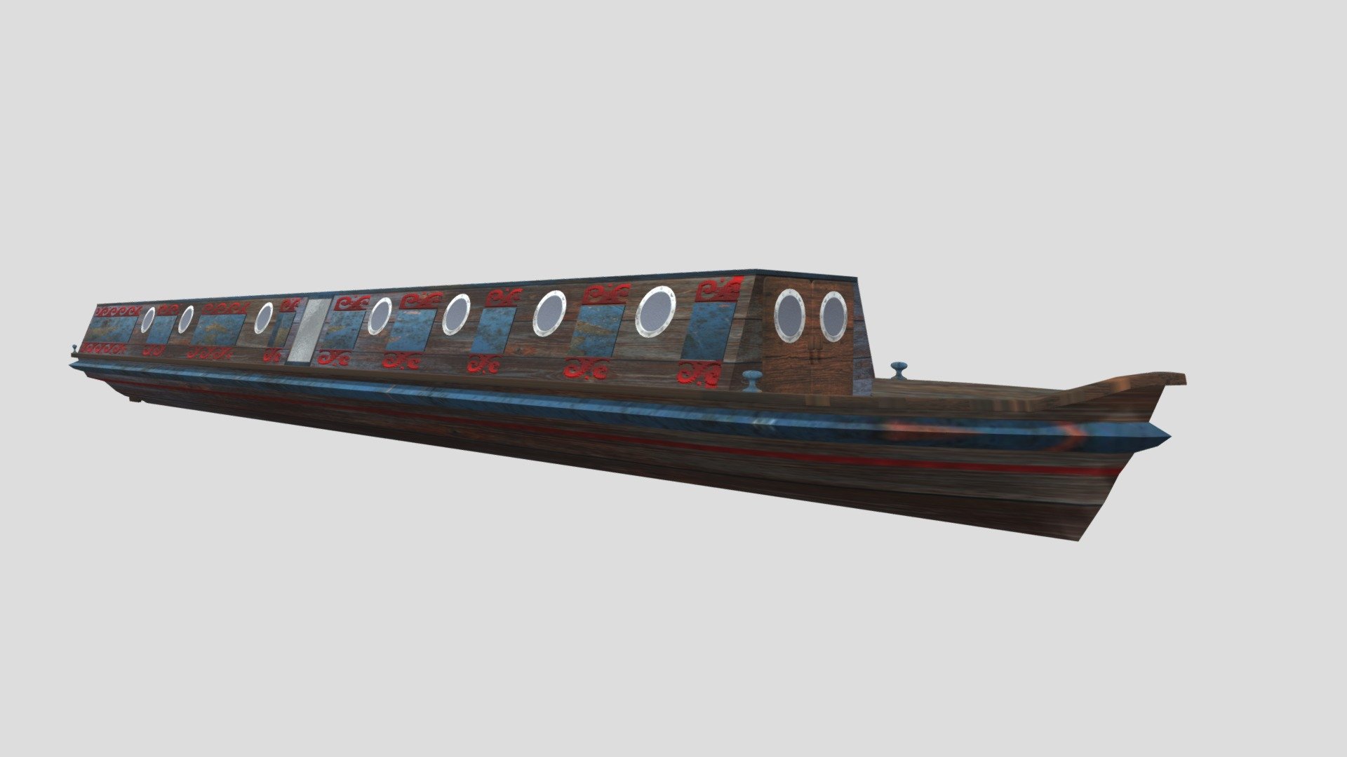 Narrowboat - Download Free 3D model by gogiart (@agt14032013) 3d model