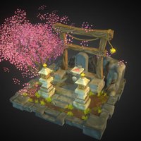 Japanese Shrine 3d-model, maya, asset, gameasset, zbrush, 3dmodeling