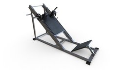 Hack Squat Machine body, adjustable, muscle, leg, fitness, gym, equipment, hack, press, exercise, training, machine, dumbell, weight, workout, strenght, hypertrophy, low, poly, sport, sqaut