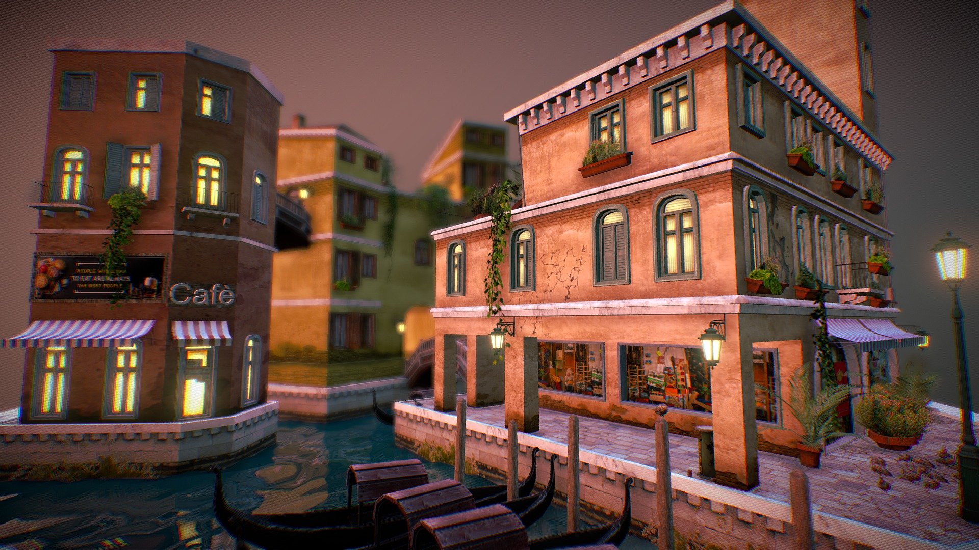 1DAE15 City Scene Venice - 3D model by VassKacsoHunor 3d model