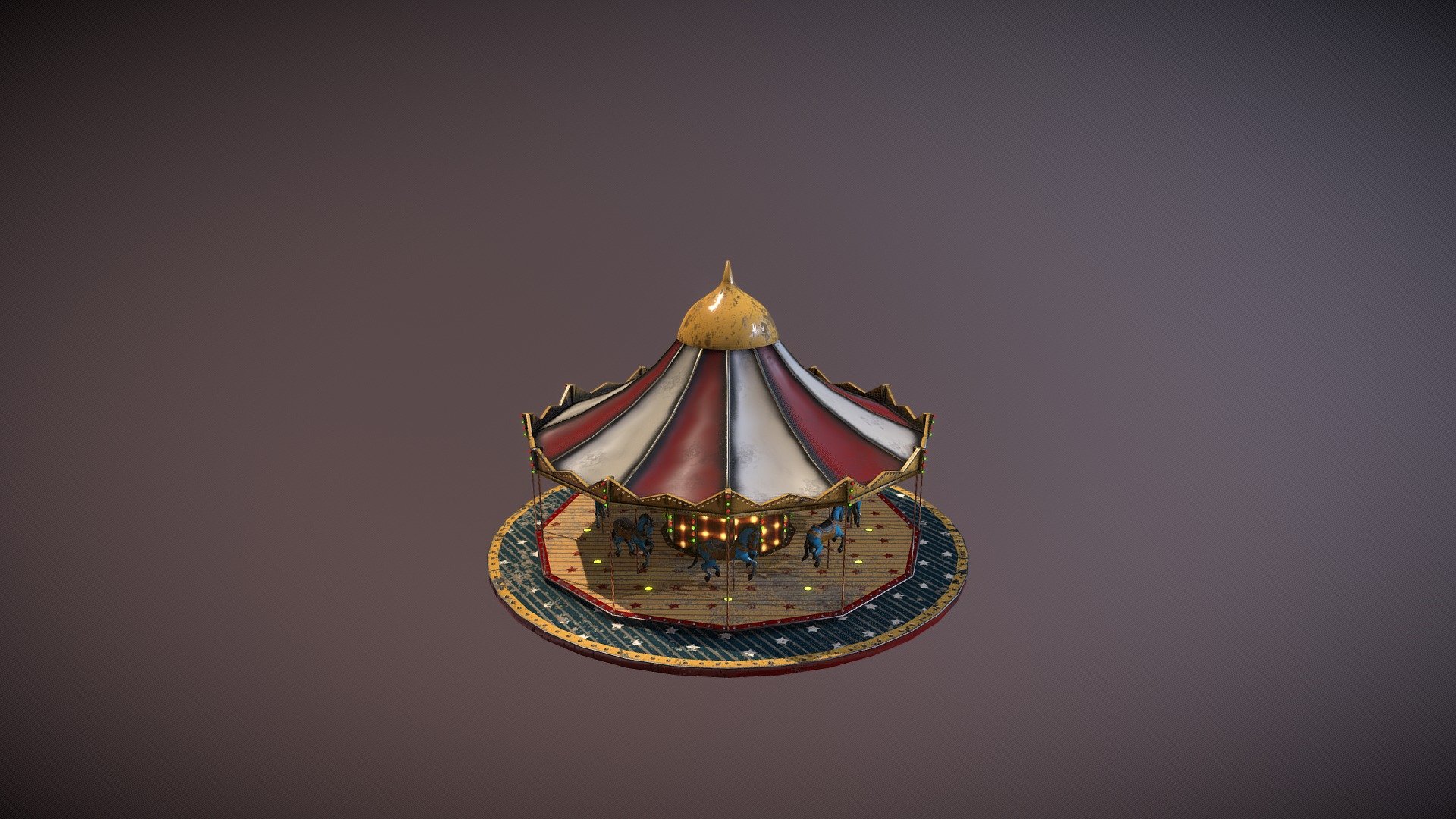 The Carousel made for a park of horrors. Blender and Substance Painter were used in Modeling and Painting 3d model