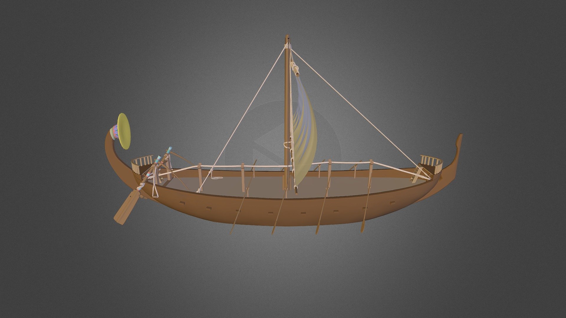 Claudio Cosentino model - egyptian ship - 3D model by ClaudioCosentino 3d model