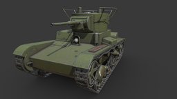 Tank T-26 tank, game-asset, 3d-art, t-26, 3d-3d-model-3d-scan-3d-printing-3d-scanning, 3d, tank-t-26