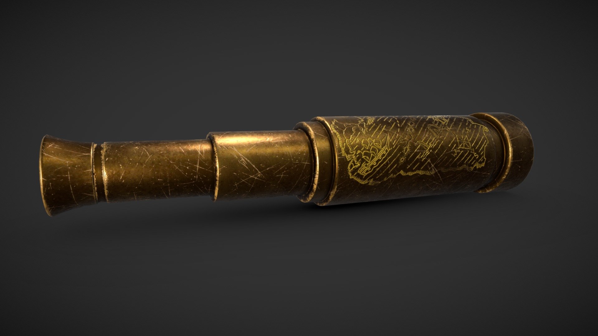 To get a treasure you have to see the treasure so here is a pirate spyglass 3d model
