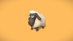 Cartoon Sheep cute, sheep, white, derp, barn, farm, sheeps, derpy, shears, blacksheep, wool, shearing, farmanimal, character, cartoon, creature, animal, animation, black