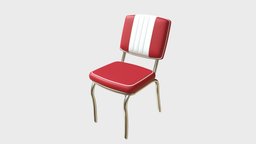 Retro diner chair 2 bar, cafe, retro, chairs, diner, america, substancepainter, substance, chair
