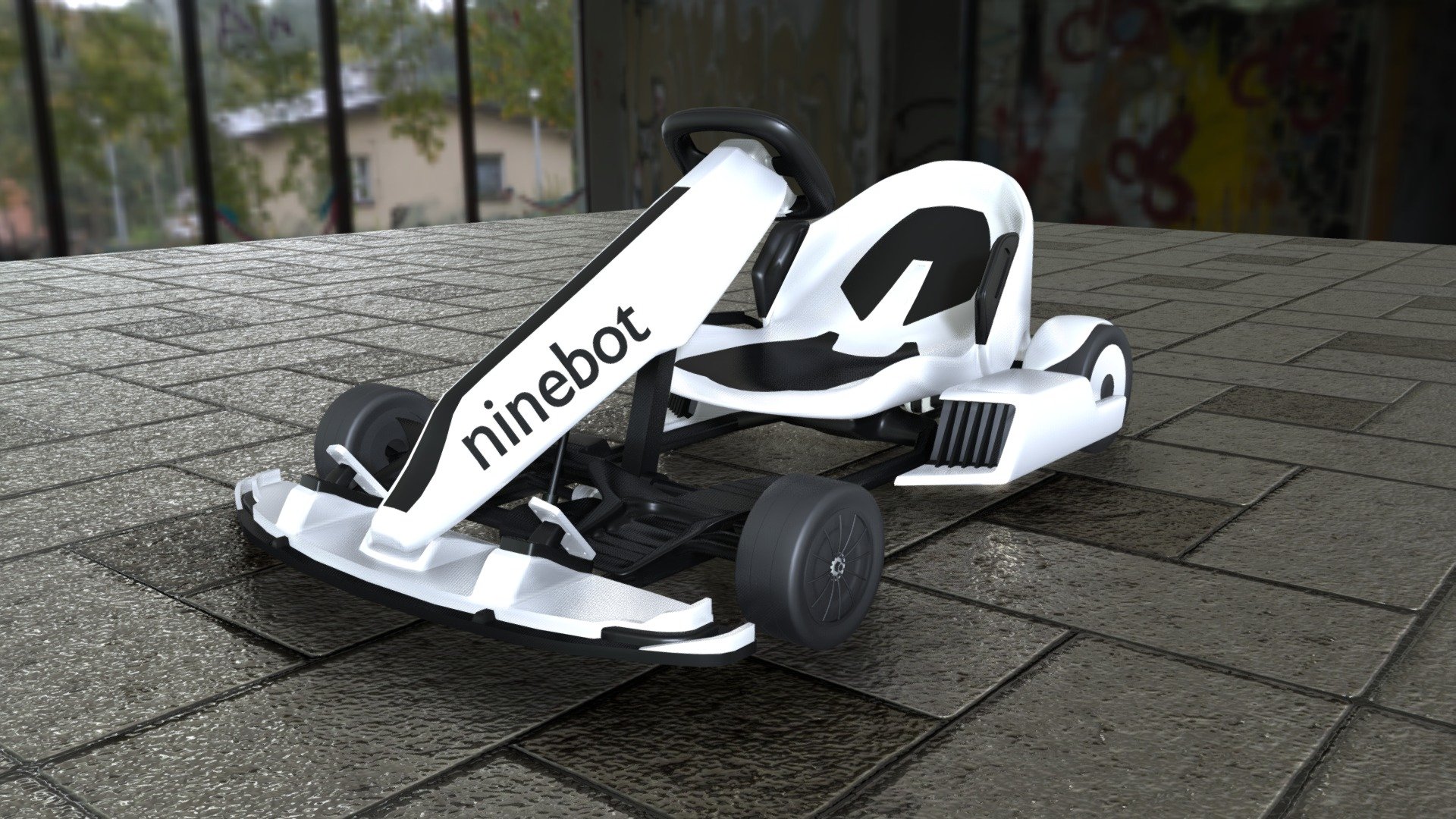 First time ever made as 3D model of ninebot go-kart, realistic design with great quality, refine geometry with smooth shading. Separated and animated wheels, pedals, and steering wheel, can be used for visualization and gaming purposes.

as per request, it can be made for 3D printing without any charges.

several formats are included which are compatible and best for gaming engines such as Unity, Unreal engine 4 3d model