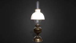 Antique Oil Lamp office, lamp, victorian, antique, props-game, oil-lamp, gameasset, gameready, antiquelamp
