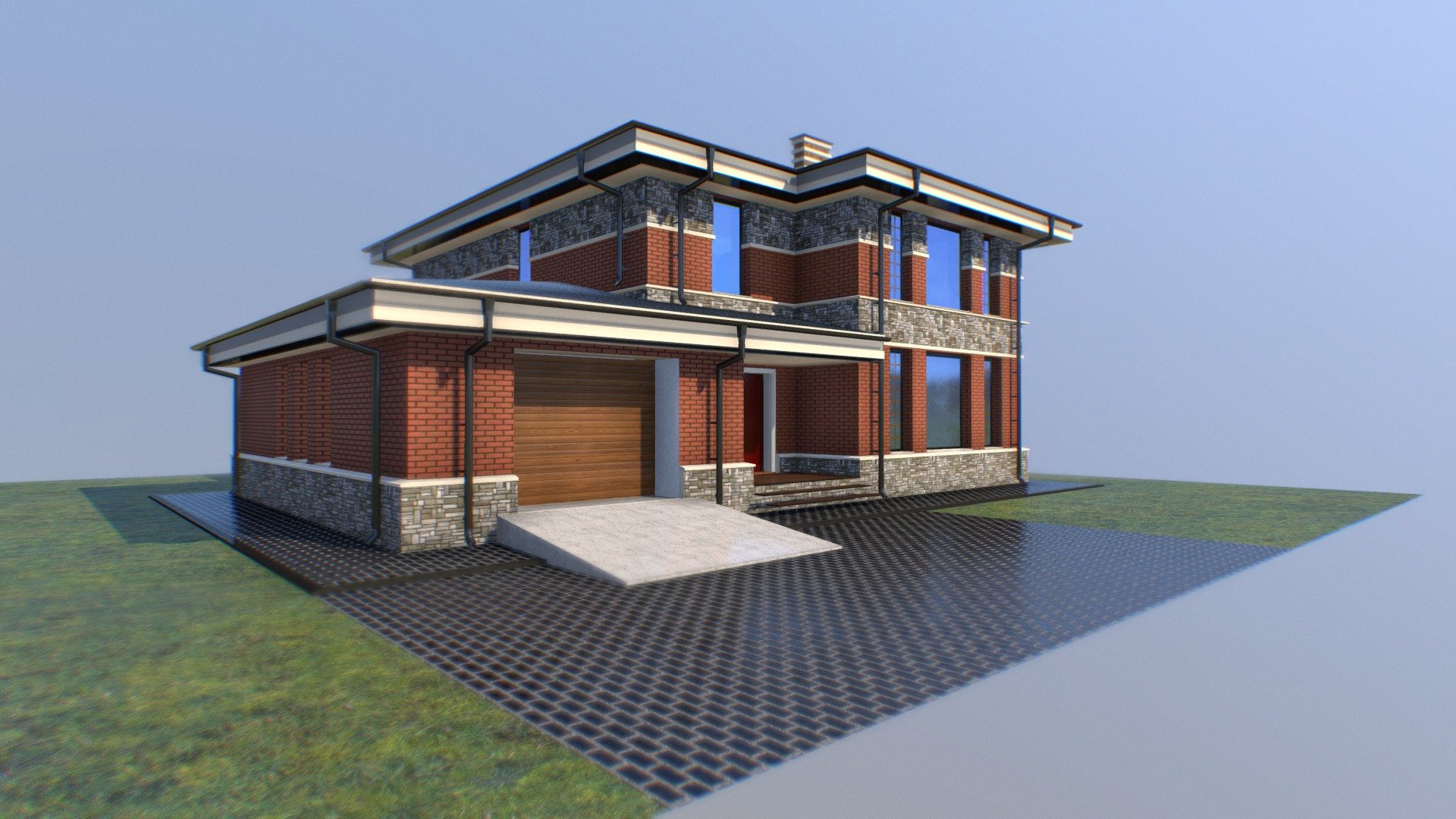 2 level modern residence - Residence 02 21 - Buy Royalty Free 3D model by VRA (@architect47) 3d model