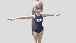 【Anime Character】Saki (Sukumizu/Unity 3D)