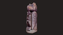 Totem Pole carving, indigenous, photogrammetry, art, lowpoly, low, scan, wood
