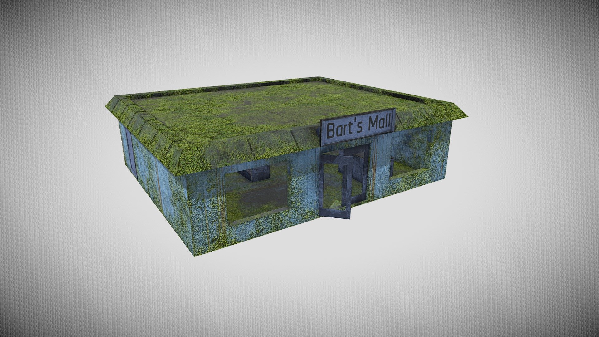 Abandon shop v2 , two 2048 materials pbr with dx normalmaps, also some fixed normals and degrenated stuff 3d model