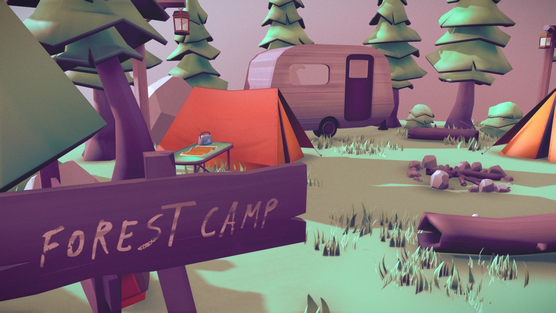 Camping - 3D model by AliceFino 3d model