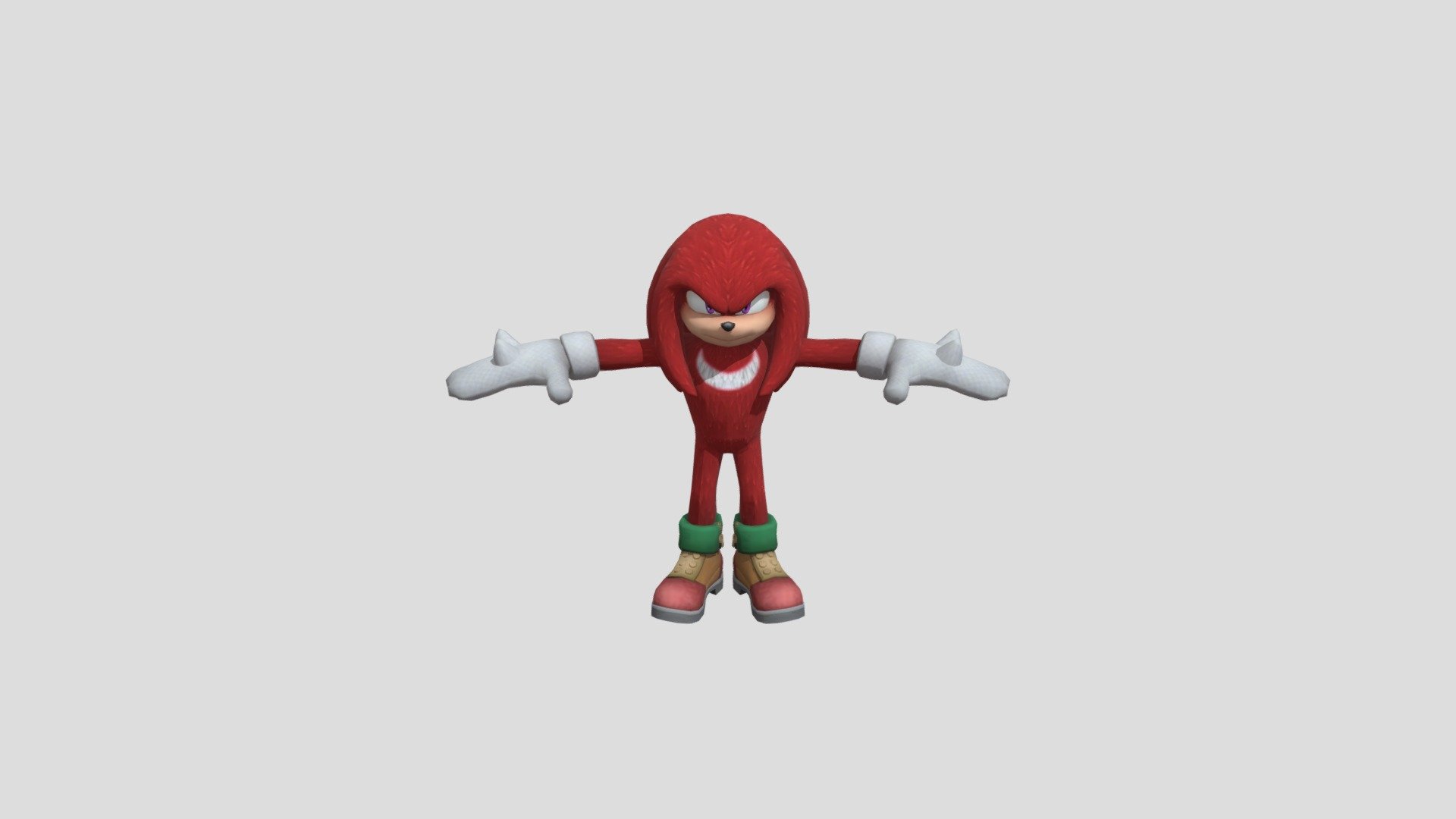 Movie Knuckles Sonic Dash Model - Download Free 3D model by tailsgene 3d model