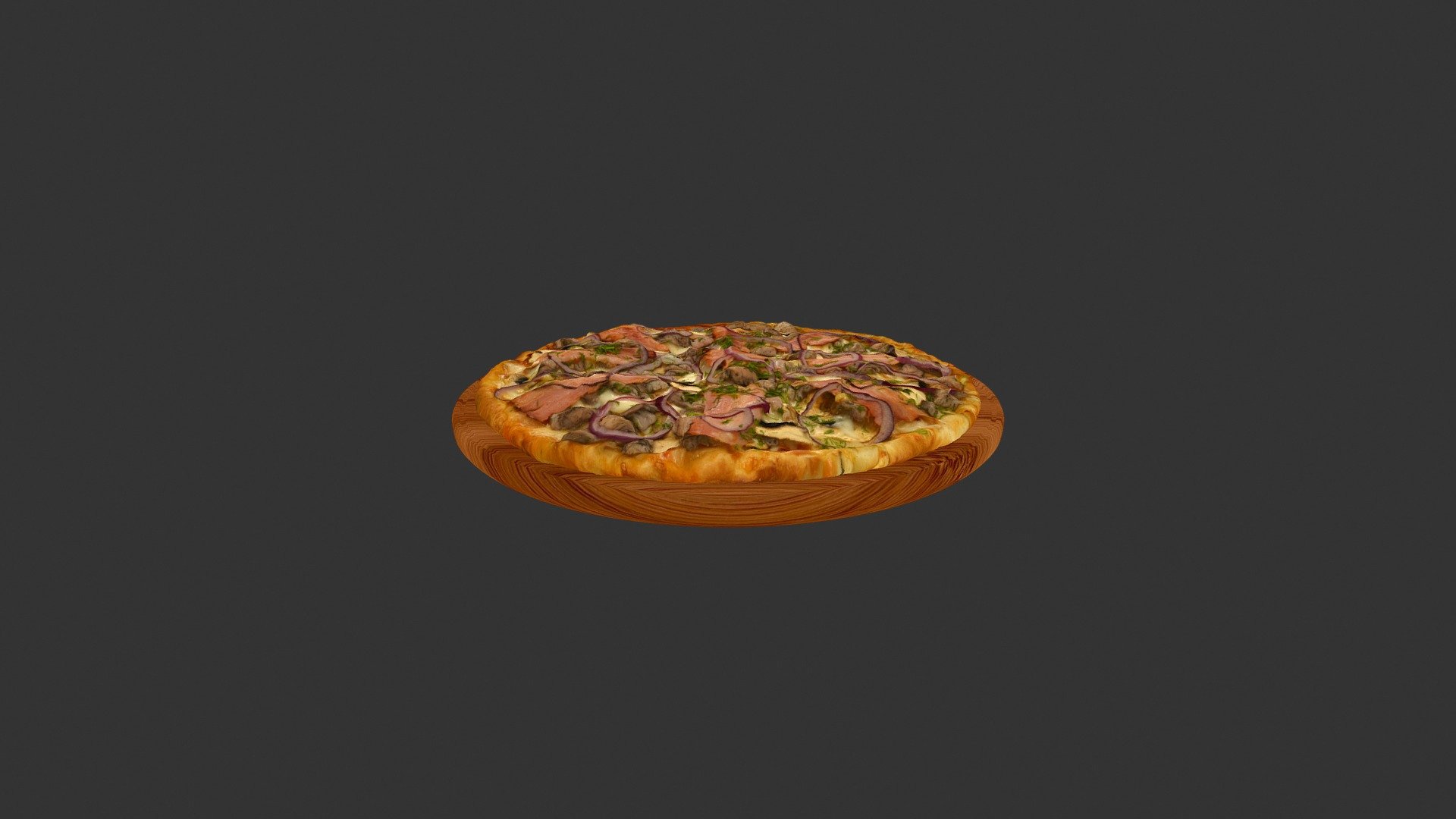 Піца Фантазія смаку (Bacon_onion_mix_pizza) - 3D model by alex.alexandrov.a 3d model