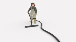 001314 guy in winter coat and vacuum cleaner style, winter, people, clothes, miniature, coat, vacuum, realistic, movie, character, 3dprint, art, model, guy