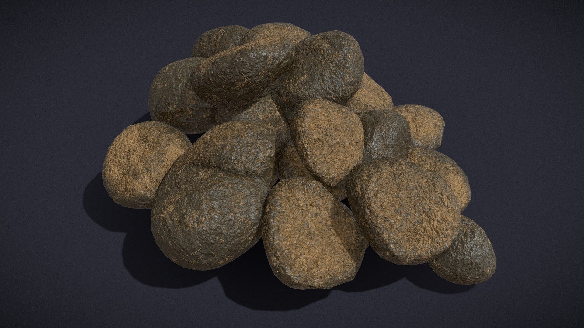 Horse Poop FBX Model Game Ready 3D Model 
PBR : approved
GeometryPolygon mesh
Polygons4,172
Vertices 4,199 - Horse_Poop - Buy Royalty Free 3D model by GetDeadEntertainment 3d model