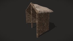 Modular_Housing_Hut_D log, viking, medieval, cabin, hay, hut, thatched-roof