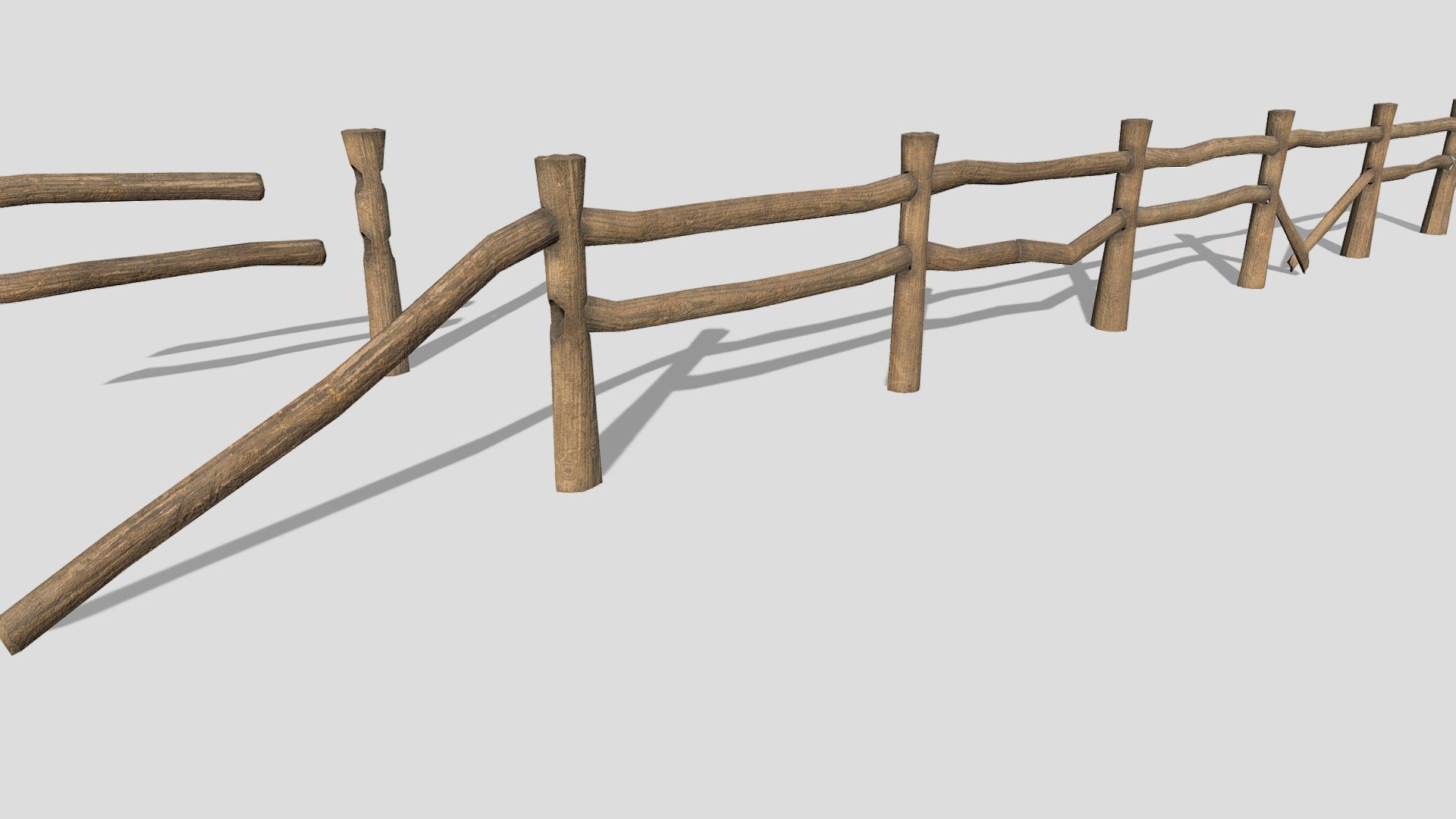 Set of modular fences and pieces enabling quick and easy customization and building 3d model