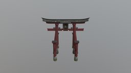 Torii torii, 3dsmax, pbr, lowpoly, gameready, japanese
