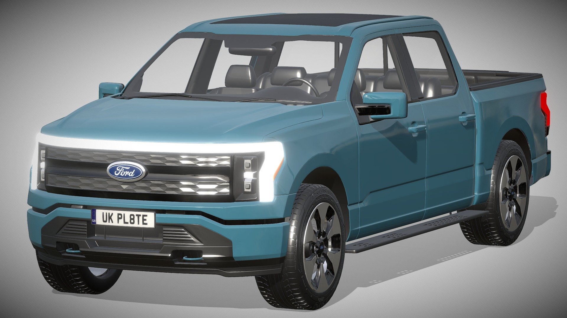 Ford F-150 Lightning 2022

https://www.ford.com/trucks/f150/f150-lightning/2022/

Clean geometry Light weight model, yet completely detailed for HI-Res renders. Use for movies, Advertisements or games

Corona render and materials

All textures include in *.rar files

Lighting setup is not included in the file! - Ford F-150 Lightning 2022 - Buy Royalty Free 3D model by zifir3d 3d model