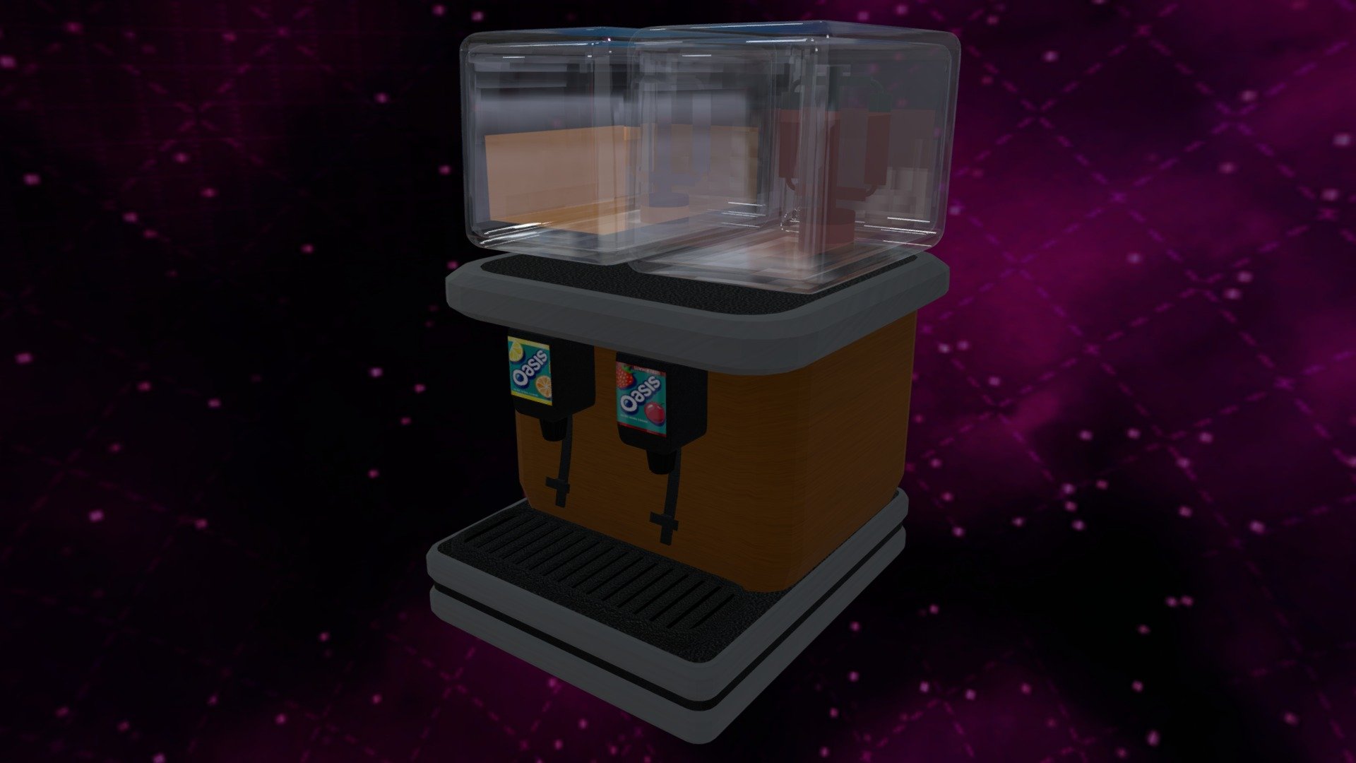 Introducing the Soft Drink Dispenser made by ACBRadio, the programs used to make this object are as follows: Blender 2.92.0 &amp; G.I.M.P 2.10.4…The ‘Textures’ inclued in this object are the following: Deffuse x3…Free of Charge

Note: This object wil be updated soon

360 backdrop’s total poly count: Triangles: 4k Vertices: 2k 

Soft Drink Dispenser: Triangles: 42.3k Vertices: 21.4k

:D - Soft Drink Dispenser .Blend (v0.9) FREE - Download Free 3D model by LordSamueliSolo (@LadyLionStudios) 3d model