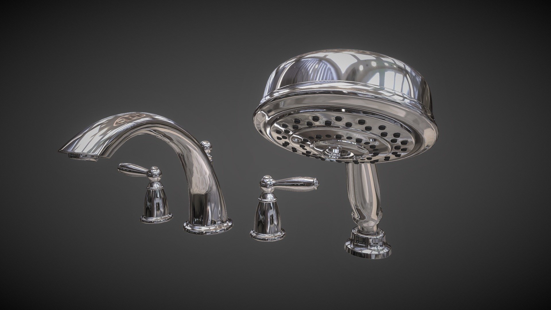 High quality detailed model of Faucet/Shower with textures.

Total polygon count: 101,912 tris Files Formats: Maya 2020 (MB), FBX and OBJ. PBR Textures: 4096x4096 - Faucet With Shower - Buy Royalty Free 3D model by youssefjoukeh 3d model