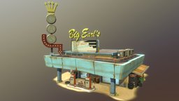 Overwatchs Big Earls garage scene, scenery, overwatch, gameasset, stylized