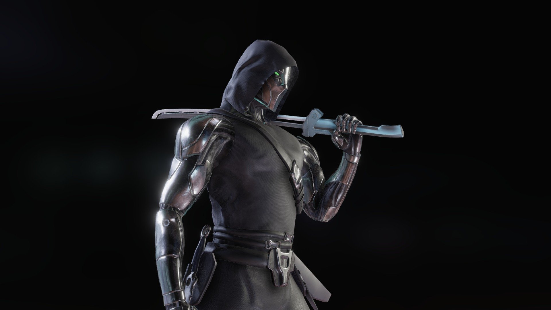 Ninja Robot rigged - Ninja Cyborg - Buy Royalty Free 3D model by voxyde 3d model