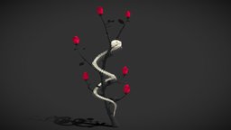 The Snake plant, skeleton, flower, bone, tattoo, snake, rose, nature, abstractart, abstract, black