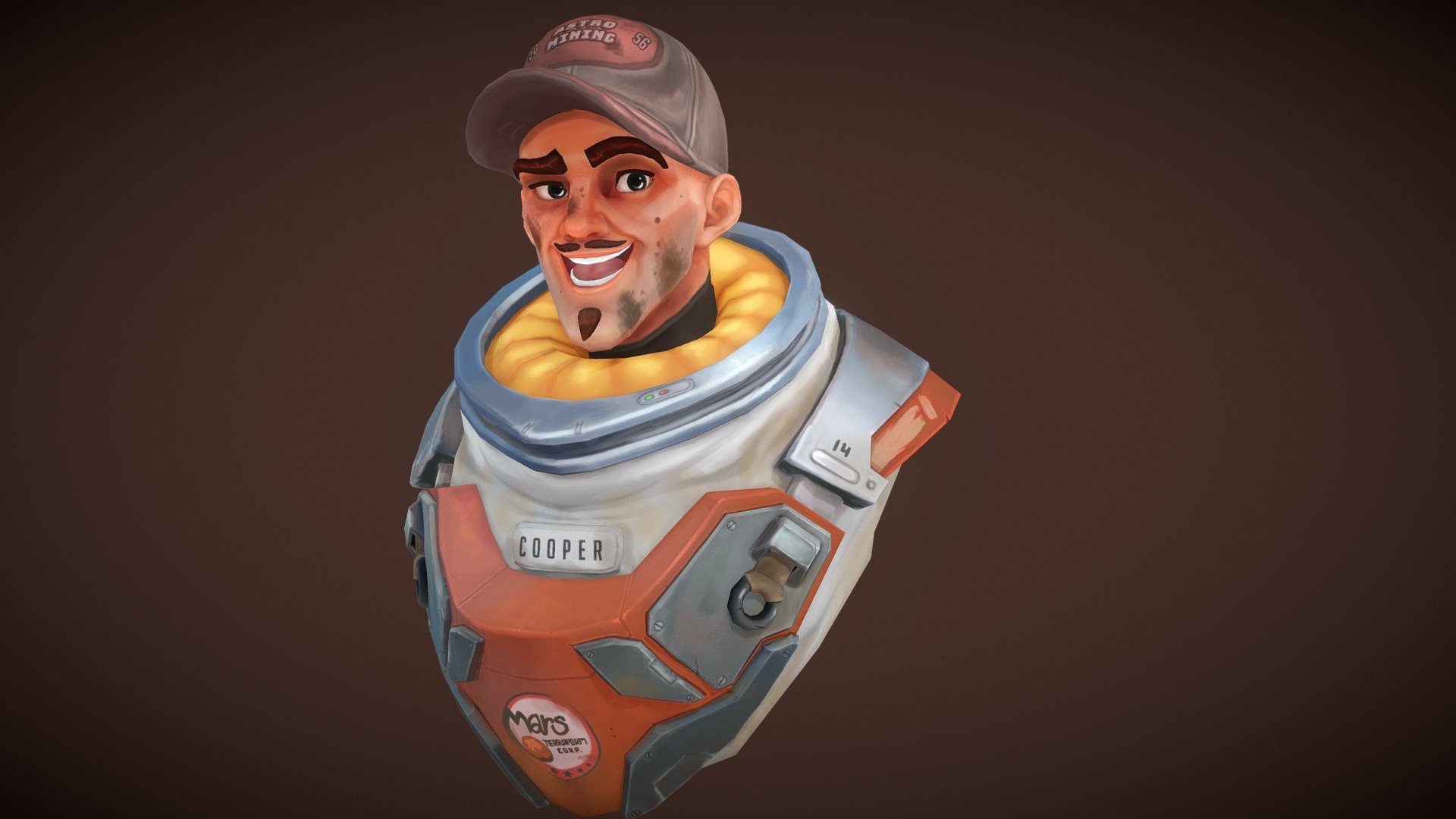 Coop is part of the Mars Terraforming Corporation, a company working to make the Red Planet habitable.

I've been meaning to try and create a hand-painted model for a long time, and this challenge gave me a much needed nudge. It was an amazing learning opportunity for me and I'm excited to improve on the next one! - Cooper - 3D model by lmazzei 3d model