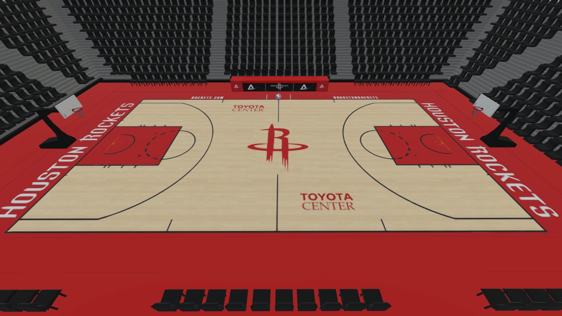 Free  Houston Rockets Basketball Stadium including hoops and tribunes - Houston Rockets Basketball Stadium - Download Free 3D model by alplaleli 3d model