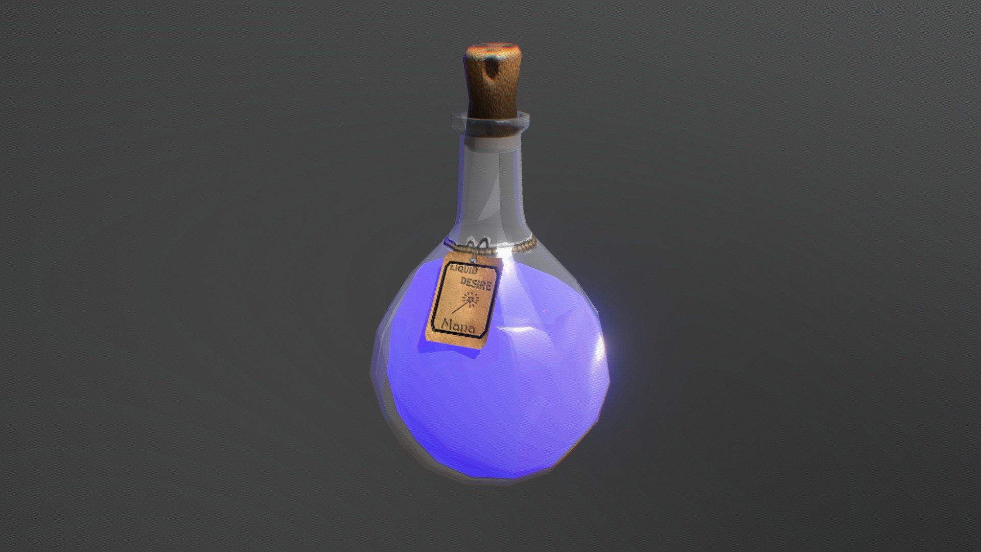This is my potion bottle that i made in maya, this took me a few weeks to make 3d model