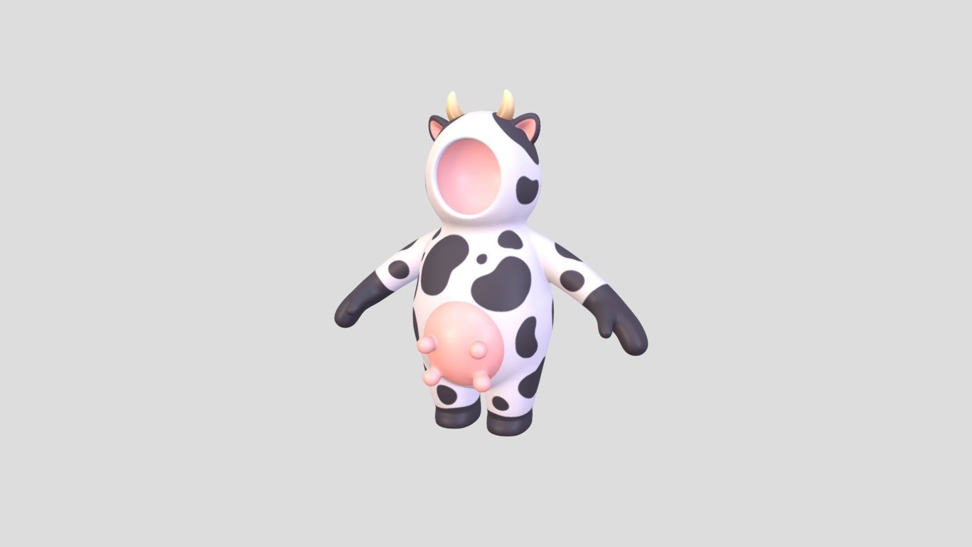 Cow Suit 3d model.      
    


File Format      
 
- 3ds max 2023  
 
- FBX  
 
- OBJ  
    


Clean topology    

No Rig                          

Non-overlapping unwrapped UVs        
 


PNG texture               

2048x2048                


- Base Color                        

- Roughness                         



4,144 polygons                          

4,173 vertexs                          
 - Prop232 Cow Suit - Buy Royalty Free 3D model by BaluCG 3d model