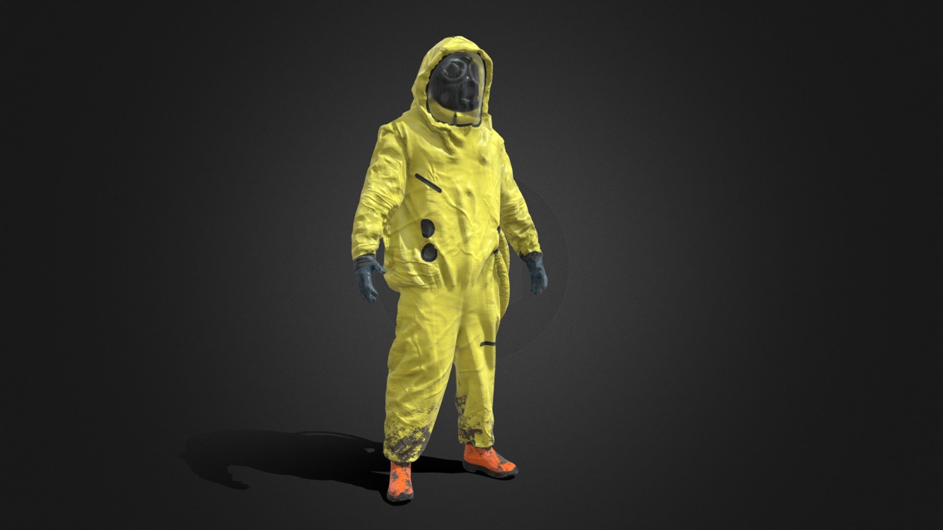 Gas Mask Included 3D Hazmat nuclear , bacteriological , chemical hazard NBC  Kane Pixels backroom suit modeled in high precision. this is a mix between several references i found. this model has been accurately recreated in 3d High poly to keep every details.

The Quality you need :
First of all, this model was based on a several pictures and close up of the real product to provide you the best quality in terms of texture references and proportions.

The entire model was textured with its accessories relying on references and actual products. 
Textures may need to be relocate after uncompressing the Texture file.

included :


4K Textures.
Blender, Cycles
FBX
OBJ

Royalty Free License ( Cf Cgtrader Terms and conditions ). Can be used in any type of projects : Image, render, vfx, commercial, Nft, video, film, games. Reselling Any parts, modified parts, baked Geometry or texture, or any ressources or modified ressources from this model in any form is not allowed 3d model