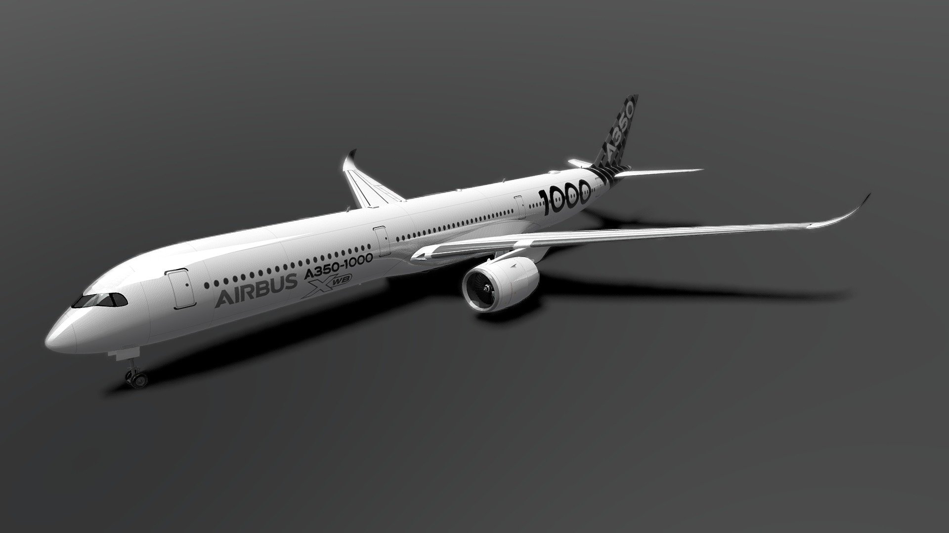 Aircraft:
Airbus A350-1000 For Geo-FS online flight simulator. Can be found under the CC (comunity contributed) tab. Is a constant WIP and has been updated many times. Latest update was: Jul/7/2021. new one----&gt; NEW a350-1000

Texture: 
1. 5000×5000 pixels 300ppi
2. Clean UV map - Airbus XWB A350-1000 - 3D model by Nightshade3325 3d model