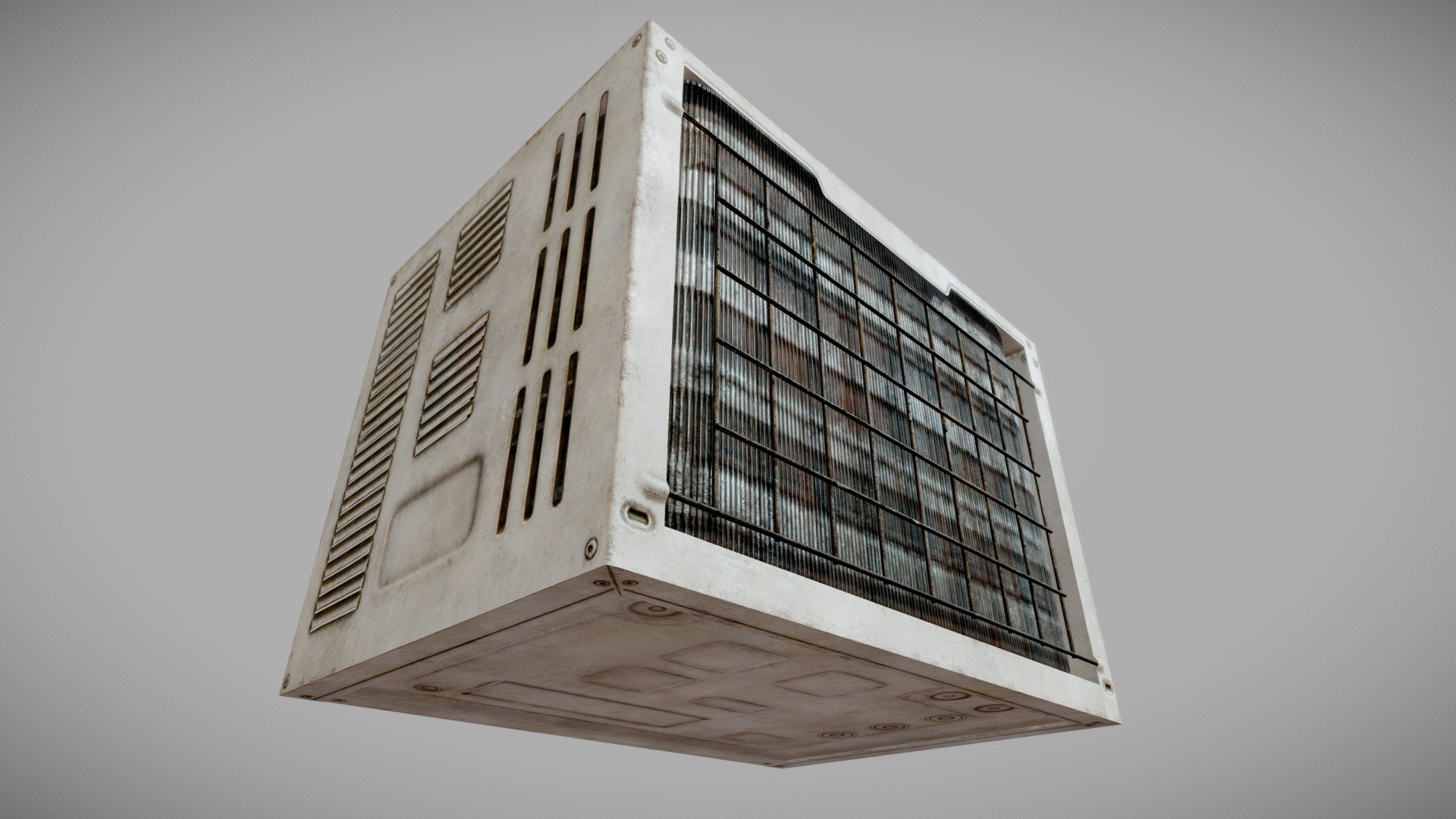 Rusty Air Conditioner 01 PBR

Very Detailed Very Low Poly Air Conditioner Unit for wall mounting, High-Quality PBR Textures.

Fits perfect for any PBR game as Environment Decoration etc.

Created with 3DSMAX, Zbrush and Substance Painter.

Standard Textures
Base Color, Metallic, Roughness, Height, AO, Normal, Maps

Unreal 4 Textures
Base Color, Normal, OcclusionRoughnessMetallic

Unity 5/2017 Textures
Albedo, SpecularSmoothness, Normal, and AO Maps

4096x4096 TGA Textures

Please Note, this PBR Textures Only. 

Low Poly Triangles 

994 Tris
615 Verts

File Formats :

.Max2019
.Max2018
.Max2017
.Max2016
.FBX
.OBJ
.3DS
.DAE - Rusty Air Conditioner 01 - PBR - Buy Royalty Free 3D model by GamePoly (@triix3d) 3d model
