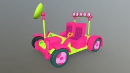 artoon Car Moonrover Low-poly 3D model